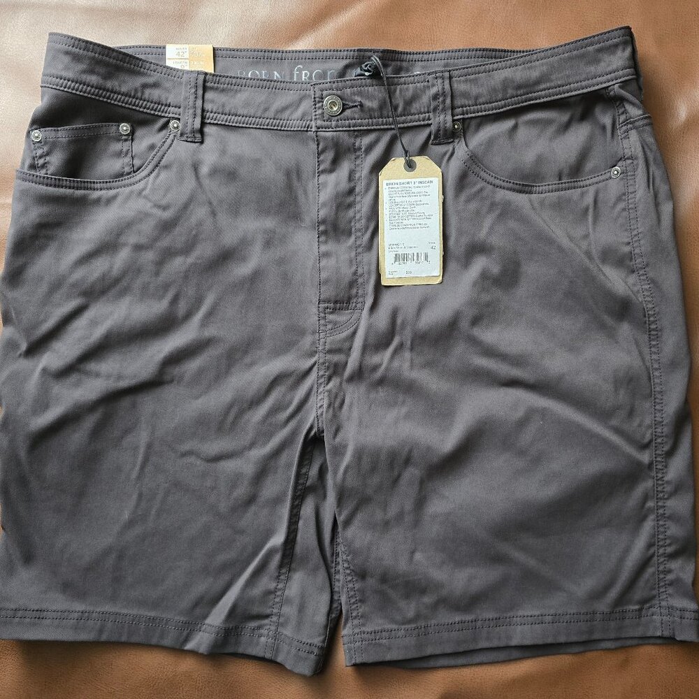 Prana Brion Charcoal Shorts Men's Size 42 UPF50+ NWT